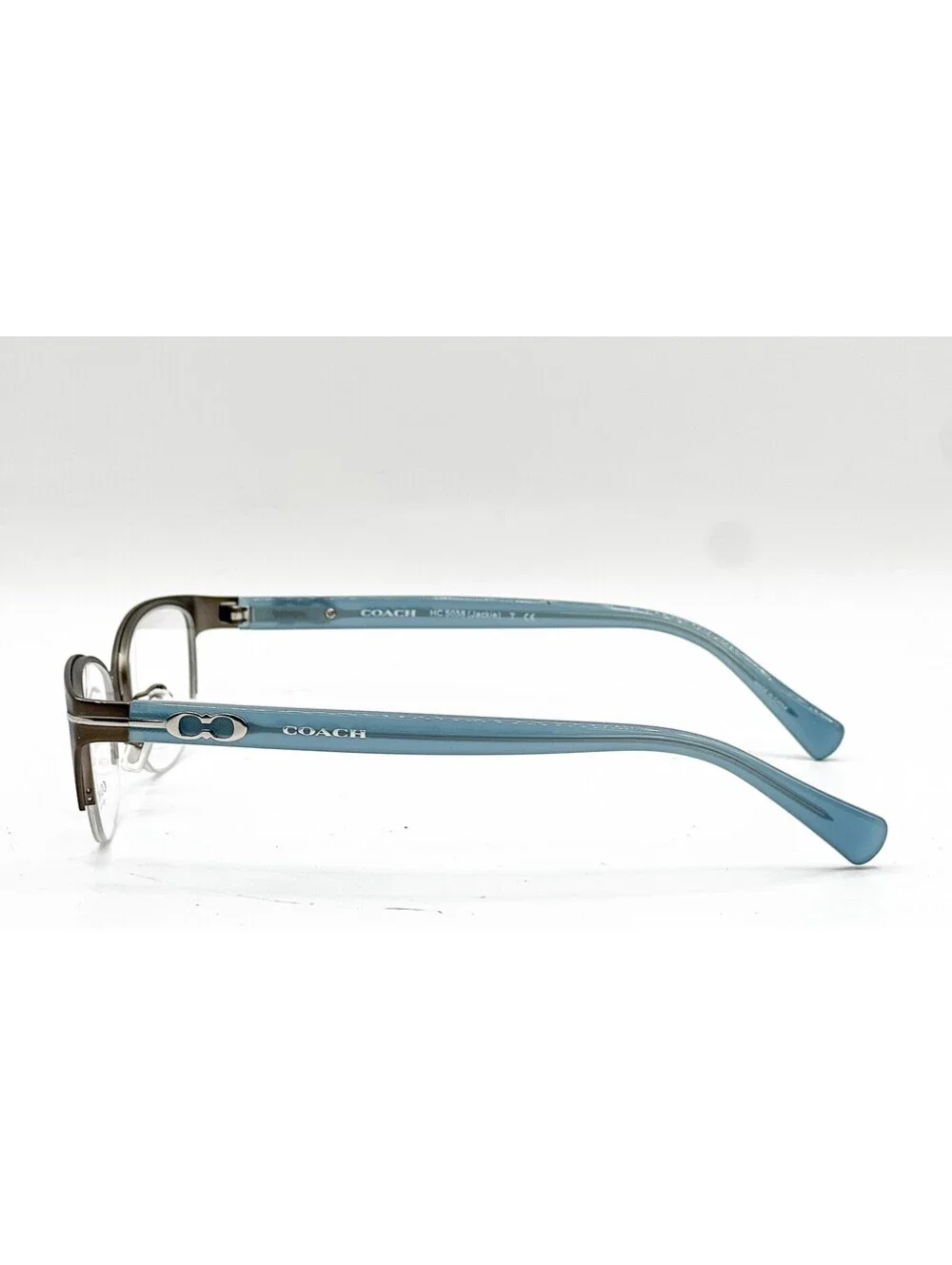Coach Hc 5058 9194 Satin Dark Silver/Milky Chambray Eyeglasses 49-17-135